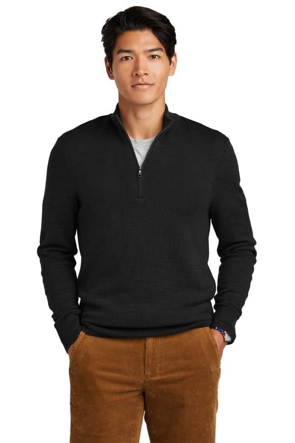 Brooks Brothers Washable Merino Birdseye 1/4-Zip Sweater BB18412