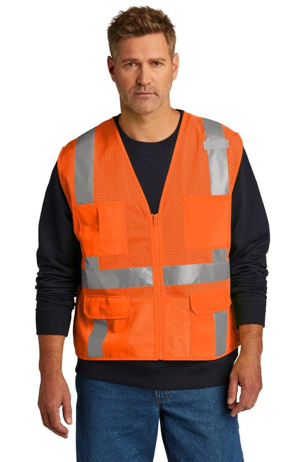 CornerStone  ANSI 107 Class 2 Mesh Six-Pocket Zippered Vest. CSV104