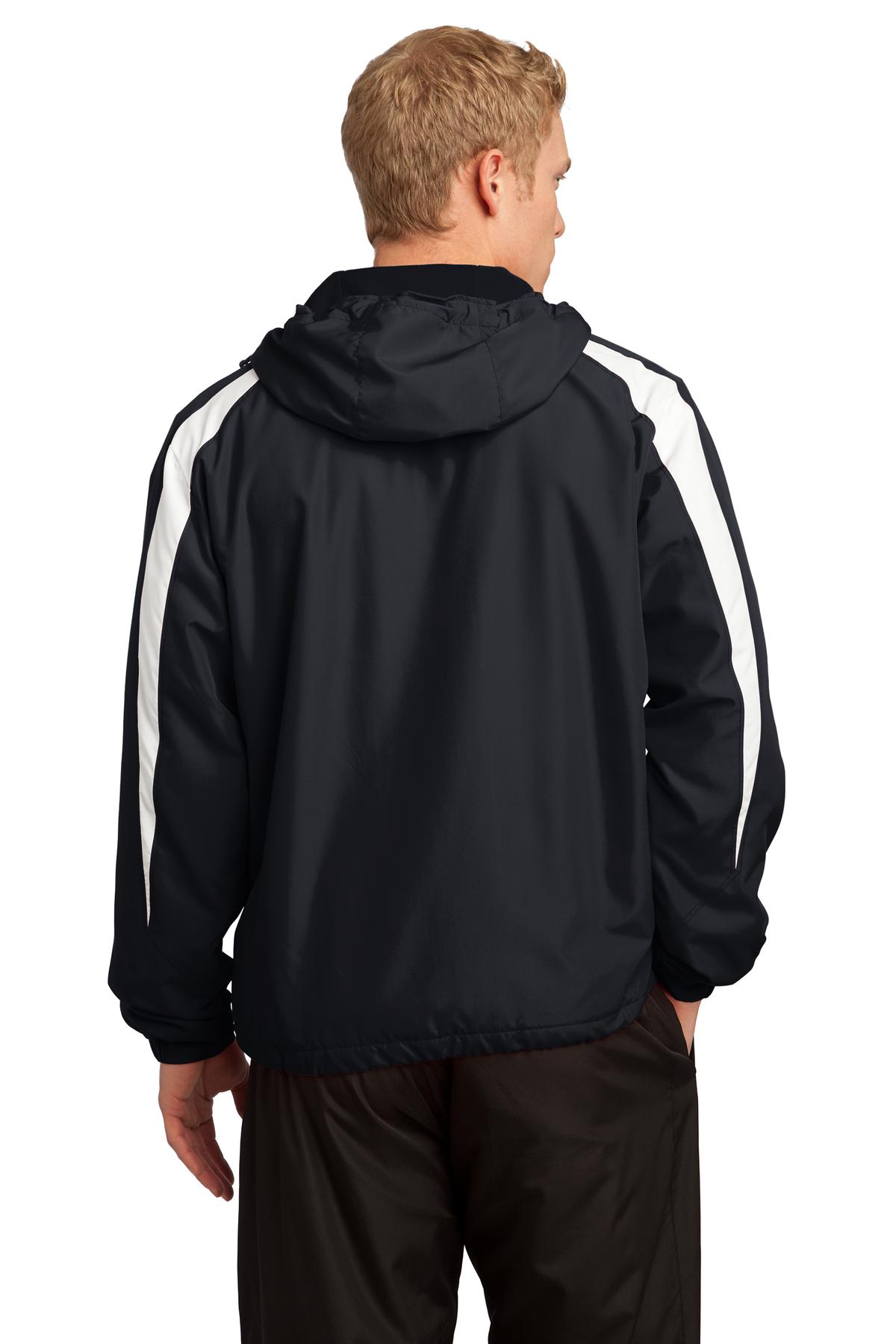 Sport-Tek Fleece-Lined Colorblock Jacket - Hooded Athletic Jacket With Zip Pockets
