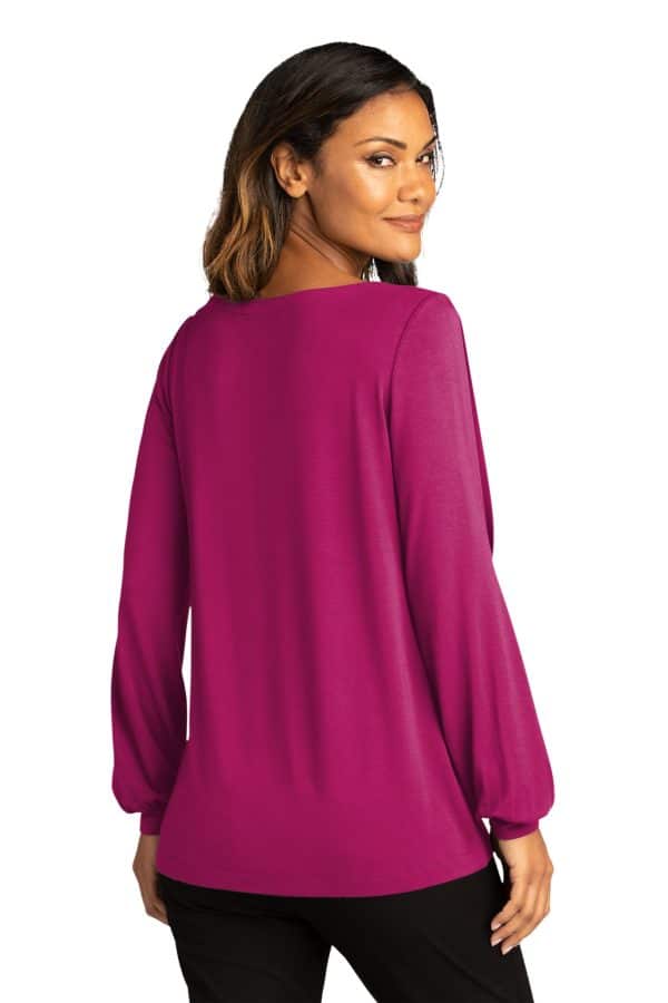 Port Authority  Ladies Luxe Knit Jewel Neck Top. LK5600 - Image 2