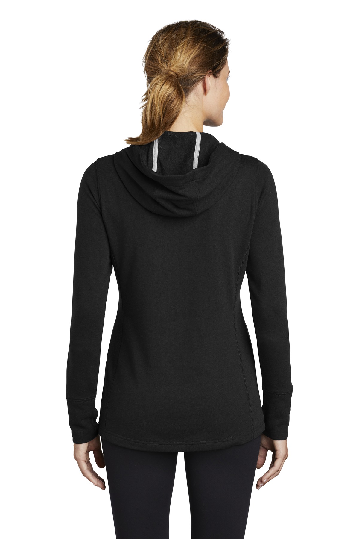 Sport-Tek Ladies PosiCharge Tri-Blend Wicking Fleece Hooded Pullover. LST296 - Image 2